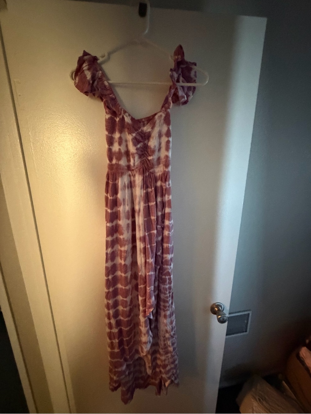 Boho Tie-Dye Maxi Dress in Mauve Pink